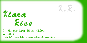 klara riss business card